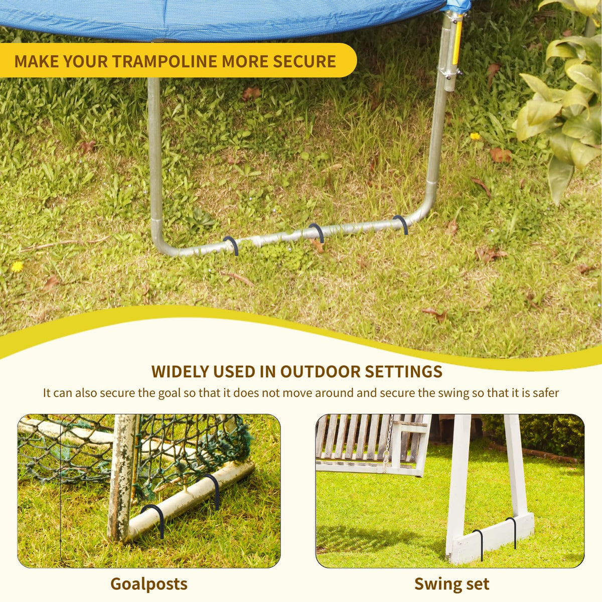 Anothera rustproof-coated ground anchor ready for outdoor use in wet conditions