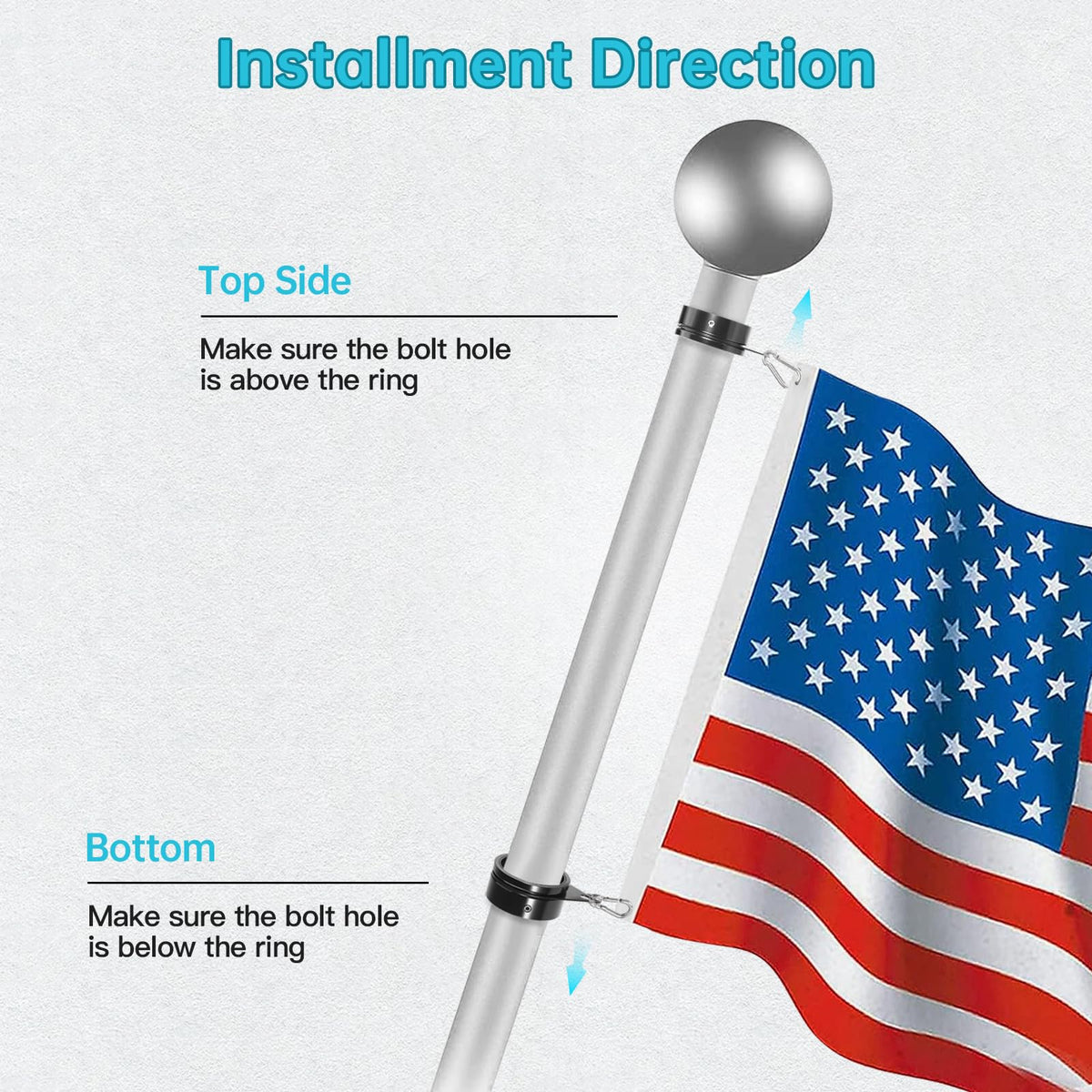 Anovo pack of two rings upgrades your flag display.