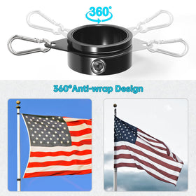 Anovo swivel ring assembly installed quickly for secure flag mounting.