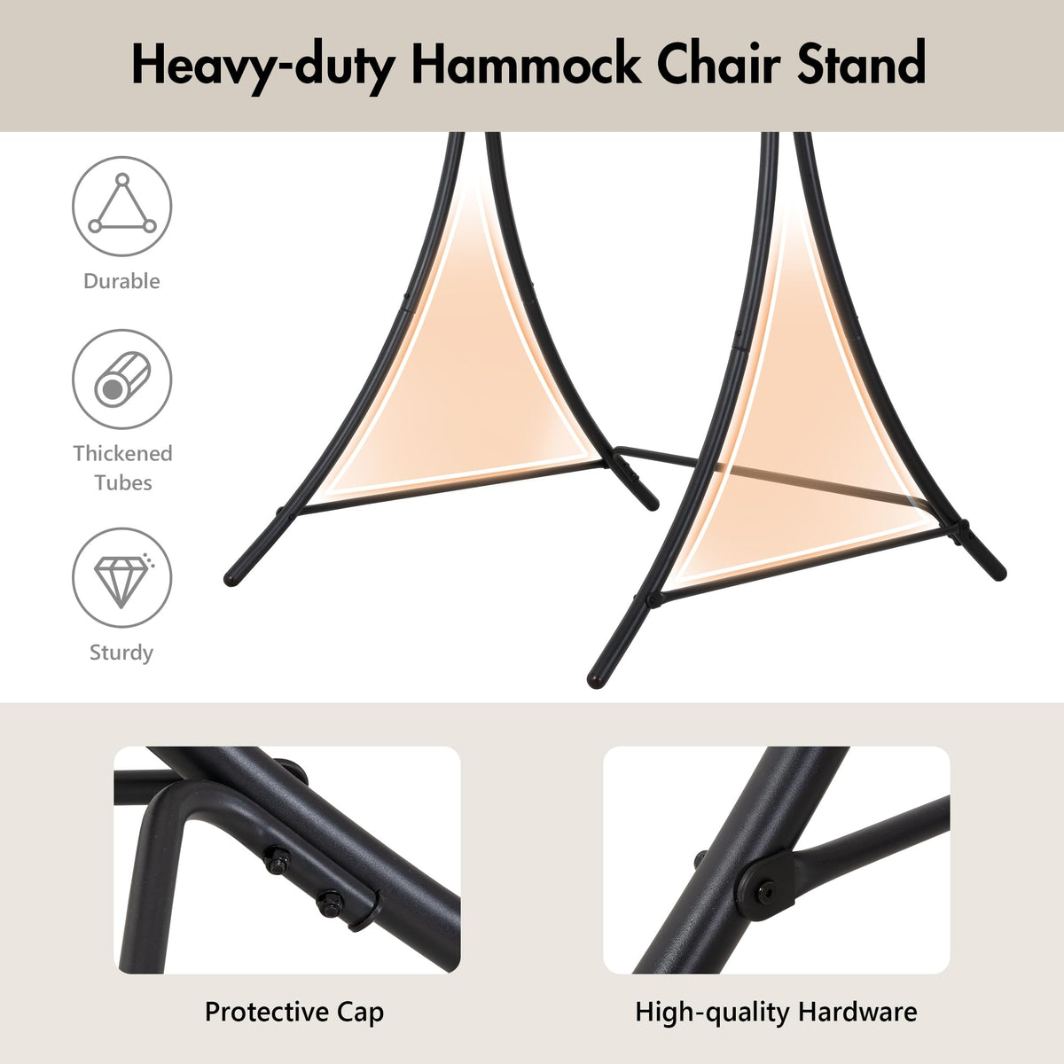 ANOW stand outdoors with chair, ideal for balcony or garden relaxation.