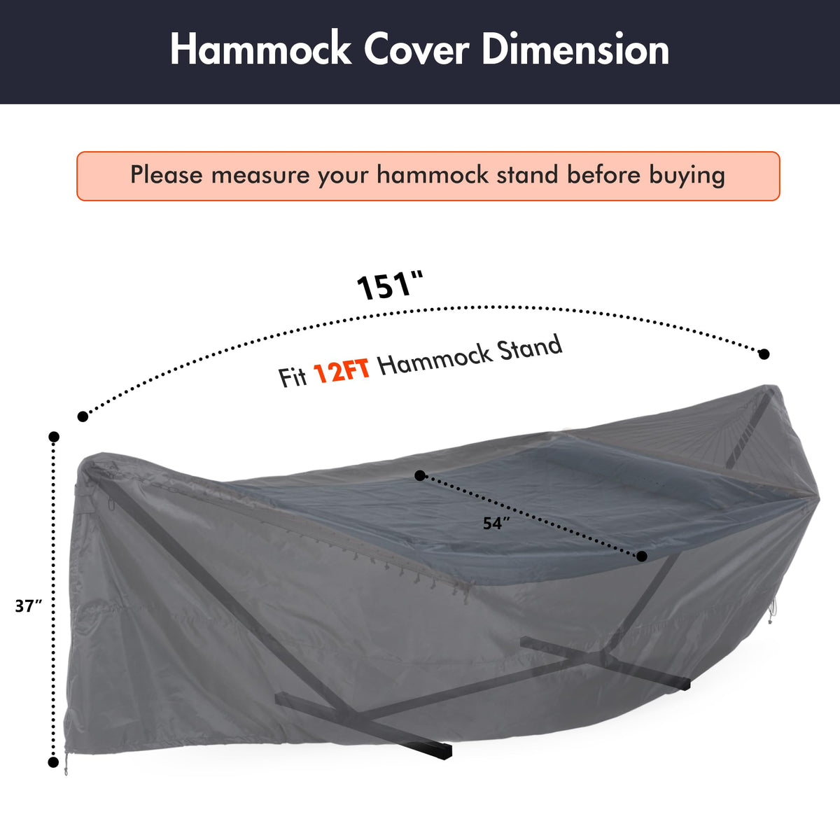 ANOW hammock cover windproof buckle keeps the cover secure in gusts.