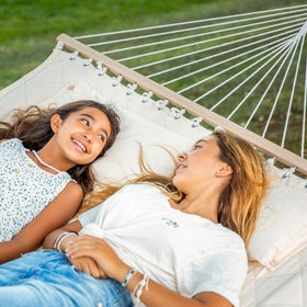 Detachable pillow on the ANOW hammock adds extra comfort