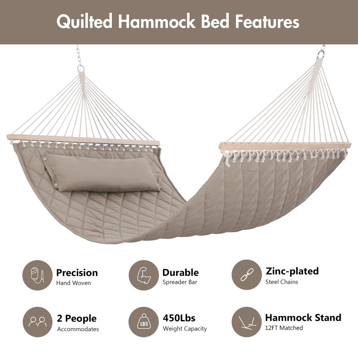 ANOW hammock setup for outdoor use between trees or stands
