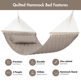 ANOW hammock setup for outdoor use between trees or stands