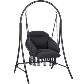 ANOW hanging swing chair with stand included for indoor and outdoor lounging