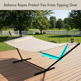 ANOW heavy-duty steel stand provides all-weather support and quick assembly.