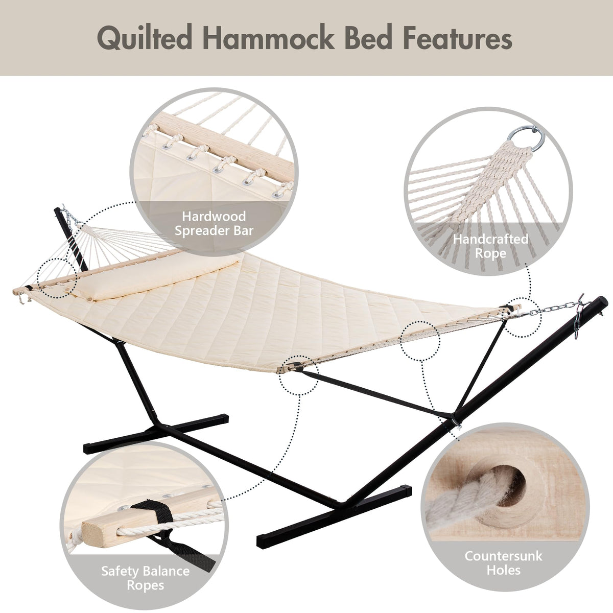 ANOW 55-inch hardwood spreader bar enhances durability and smooths rope motion.