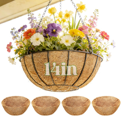 ANPHSIN 14-inch coconut liner in packaging adds natural rustic charm to outdoor baskets