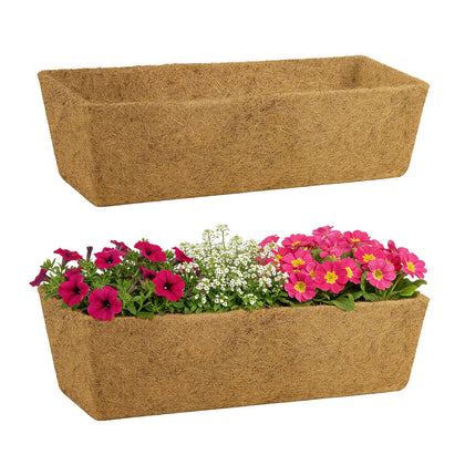 ANPHSIN 30in tapered coconut liner pack for window planters improves airflow and soil containment.