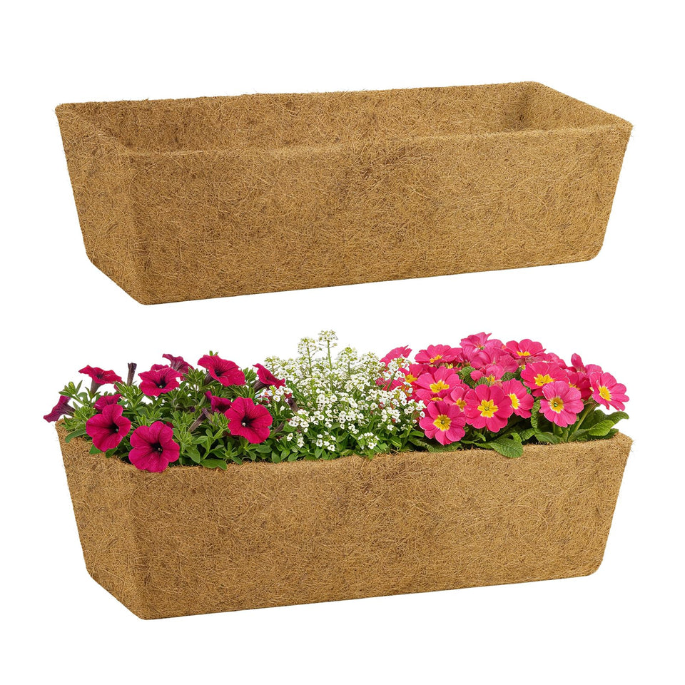 ANPHSIN 30in tapered coconut liner pack for window planters improves airflow and soil containment.