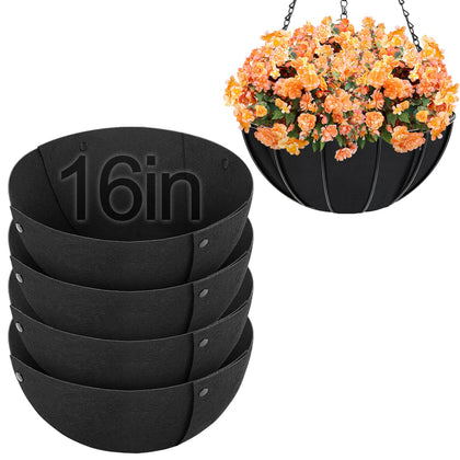 ANPHSIN 4-pack felt liners provide lasting moisture balance for 16-inch baskets.