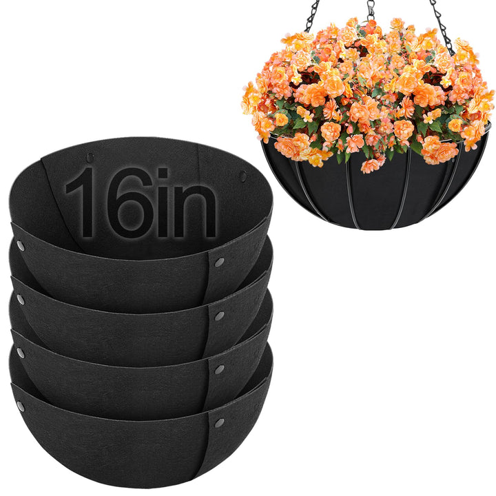 ANPHSIN 4-pack felt liners provide lasting moisture balance for 16-inch baskets.