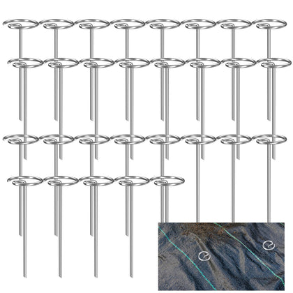 ANPHSIN 60pcs 7-gauge G-shaped landscape staples secure weed barrier fabric in wind