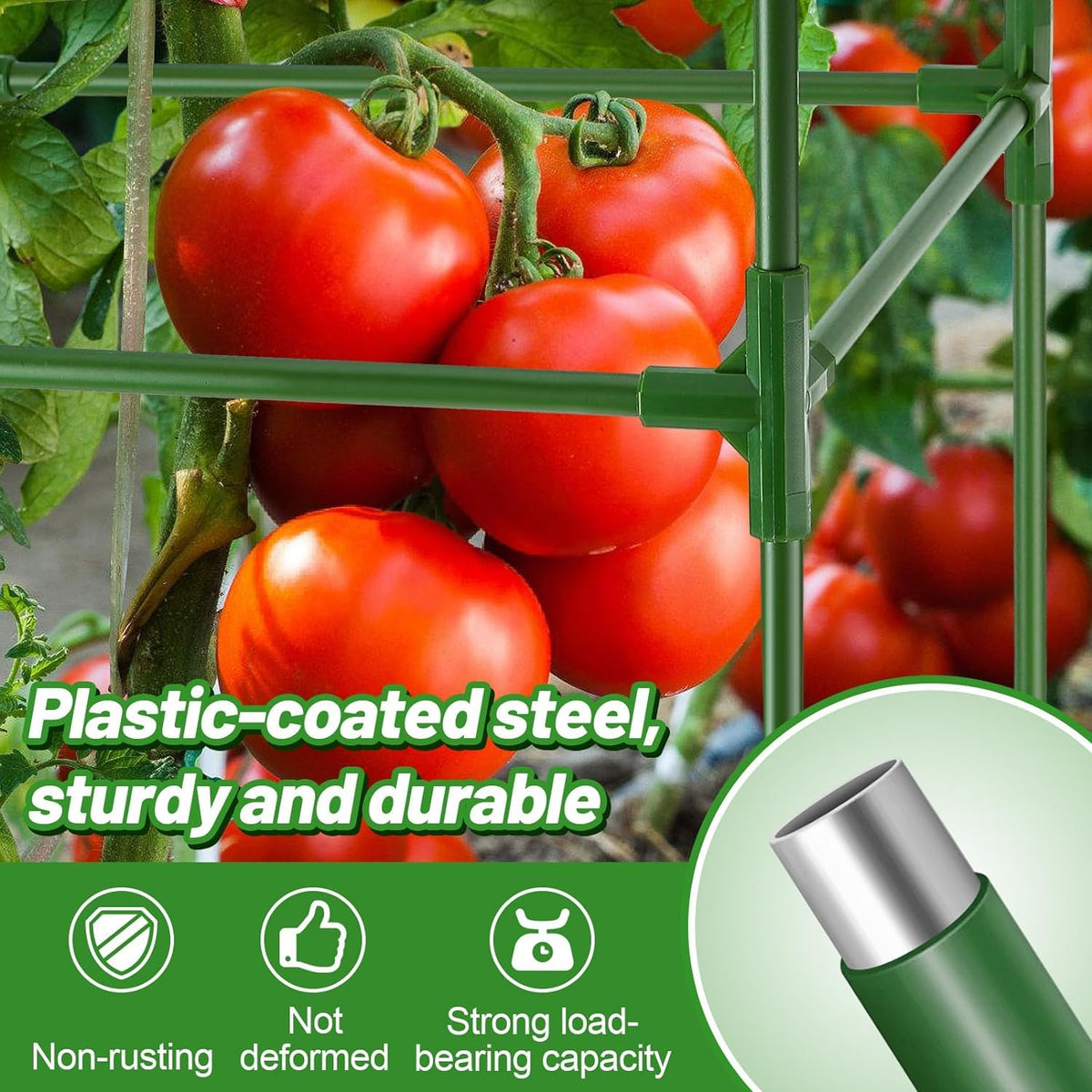 Adjustable 46-inch ANPHSIN tomato cage to fit growing plants