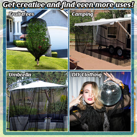 ANPHSIN black garden netting acts as a mosquito barrier while blending into spaces.
