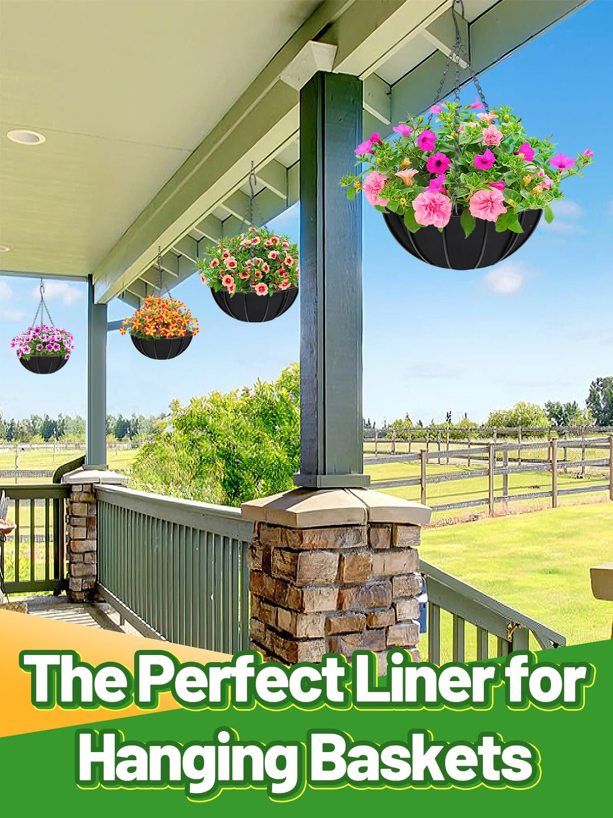 ANPHSIN black round liner fits 12-inch planters for a clean look.