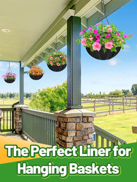 ANPHSIN black round liner fits 12-inch planters for a clean look.