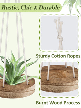 ANPHSIN burnt wood texture hanger adds rustic charm.