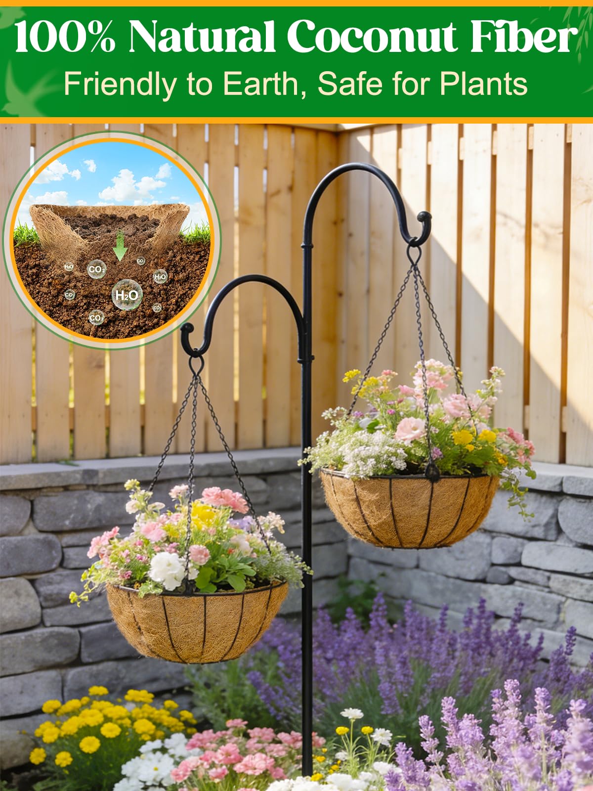 ANPHSIN coconut fiber liner soaking shows quick expansion for easy installation