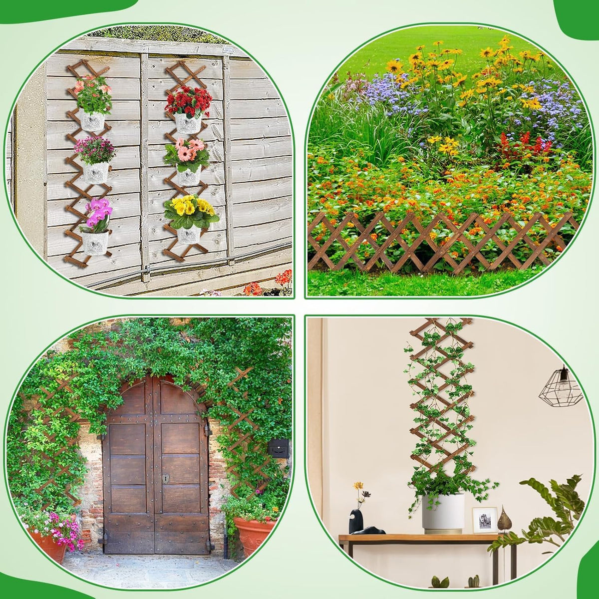 ANPHSIN decorative wood trellis panel with lights, ideal as evening backdrop