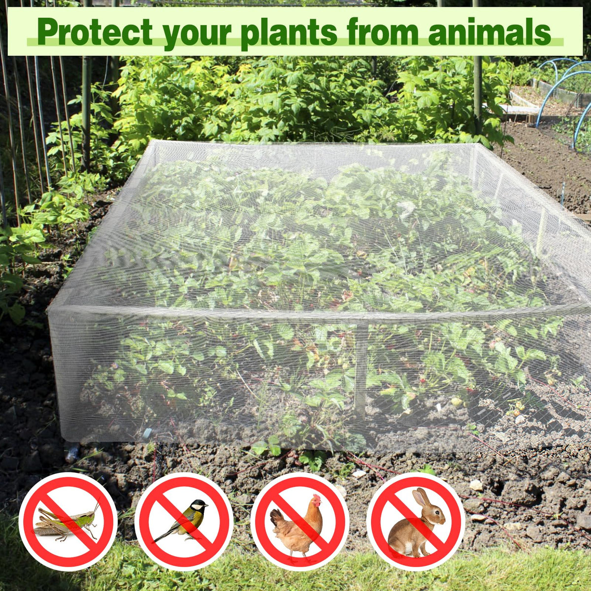 ANPHSIN garden net provides 20% shade for plants and people.