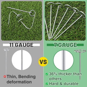 ANPHSIN galvanized 6in ground stakes prevent fabric tearing and shifting on windy days