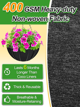 Liners retain moisture and drain excess water for a healthier root environment.