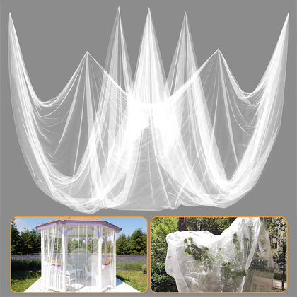 ANPHSIN patio mosquito net in white guards against bugs while enjoying outdoor spaces.