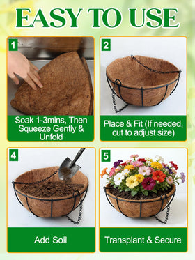 ANPHSIN multi-use hanging-basket liner suits flowers, herbs, and vegetables for versatile outdoor displays