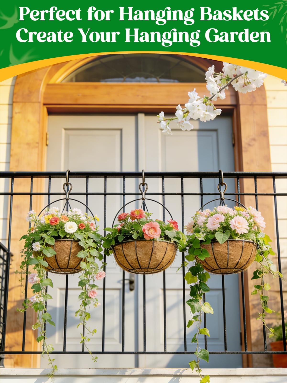 ANPHSIN outdoor planter setup shows easy use in hanging baskets