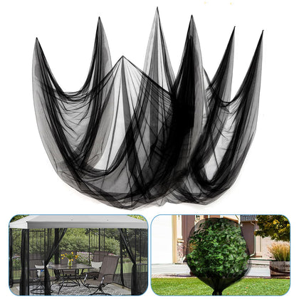 ANPHSIN patio mosquito net, black 33ft by 10ft, nearly invisible bug protection.