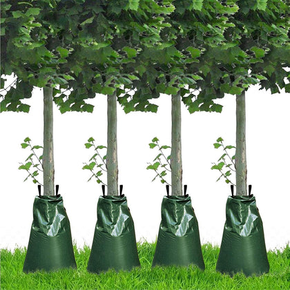 ANPHSIN slow-release tree watering bag around a sapling trunk for steady soil moisture