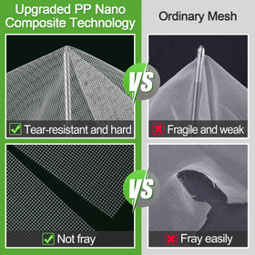 ANPHSIN stronger garden net barrier on patio guards potted plants.
