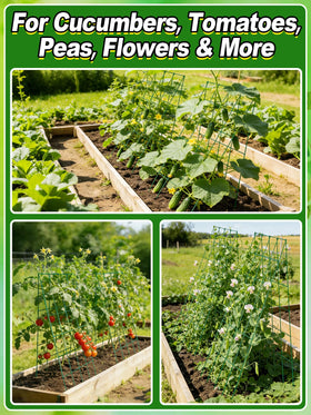 ANPHSIN two-panel setup with secure soil anchors for stable garden support.