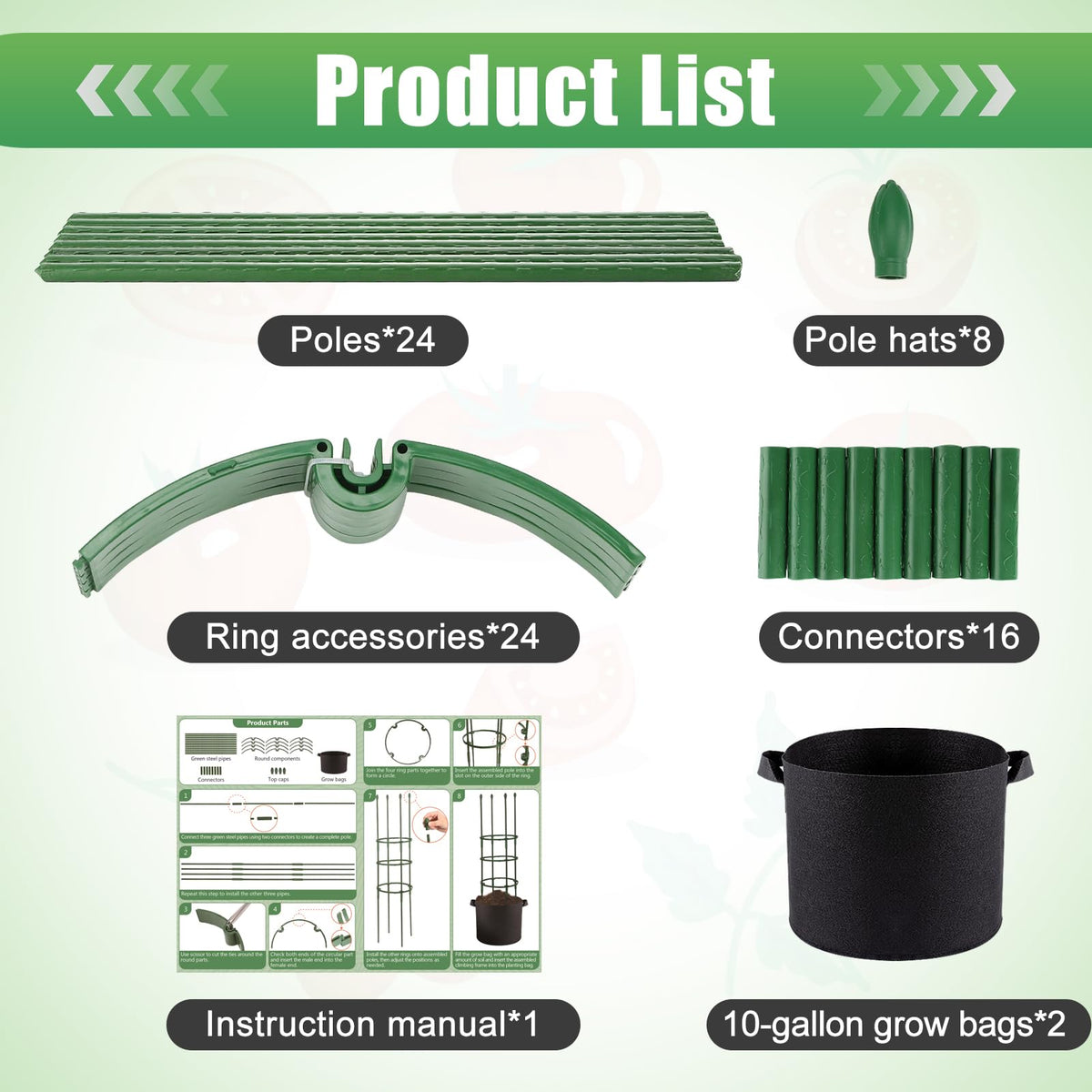 ANPHSIN wide plant support suits tomatoes, peppers, cucumbers and more