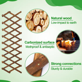 ANPHSIN wooden lattice wall planter closeup, showing thick preservative wood durability