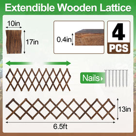 ANPHSIN wooden lattice wall planter mounted, ready for climbing vines