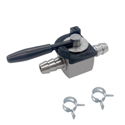 ANPTGHT 1/4-inch fuel shut-off valve with clamps for secure fuel line connections