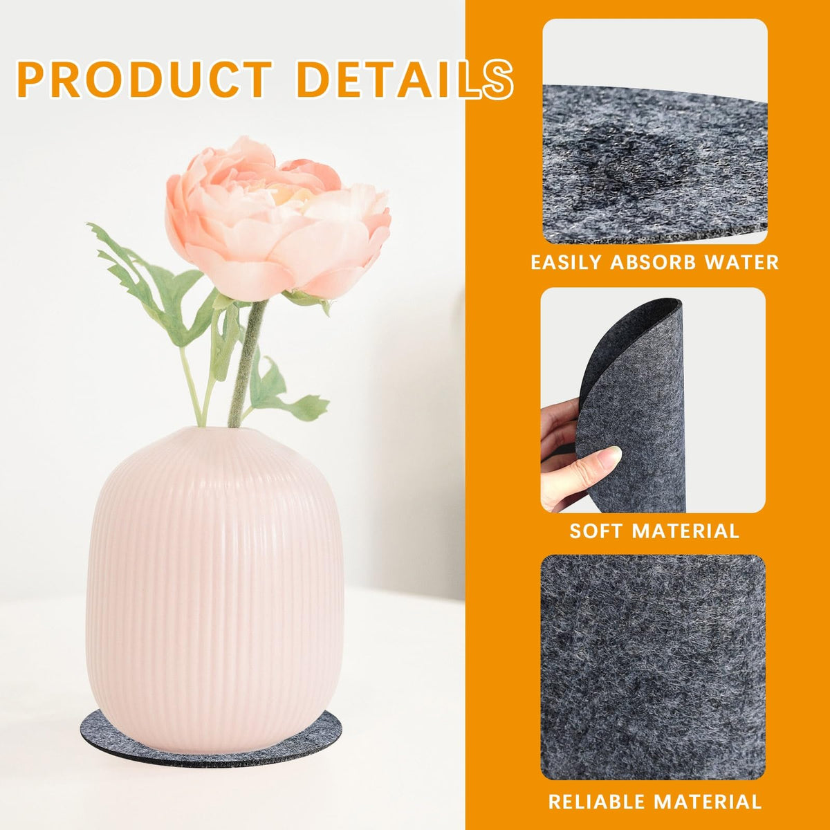Anpuimult reversible fabric coaster collection offers two decor looks