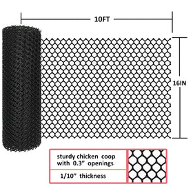 ANPUTWWH green chicken-wire mesh panel viewed from the side for poultry fencing in yards.