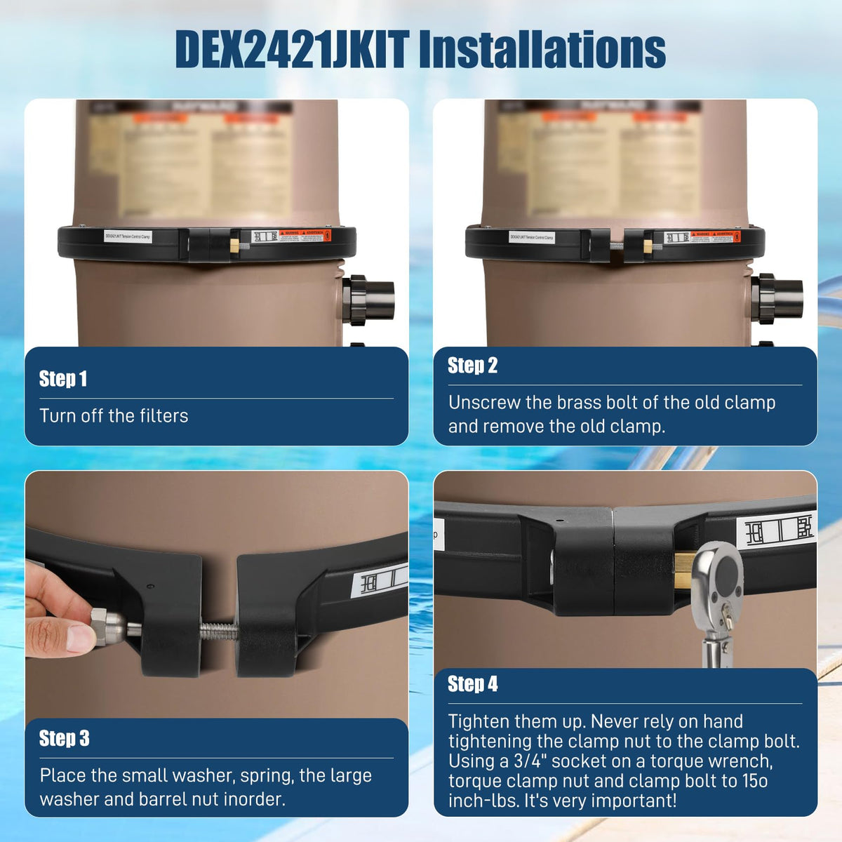 Anrain DEX2421JKIT compatible with Hayward Pro Grid DE filters post 2007