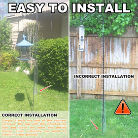 Anranmm Bird Feeder Pole Accessory Spring Coil Guard improves deterrence on windy days