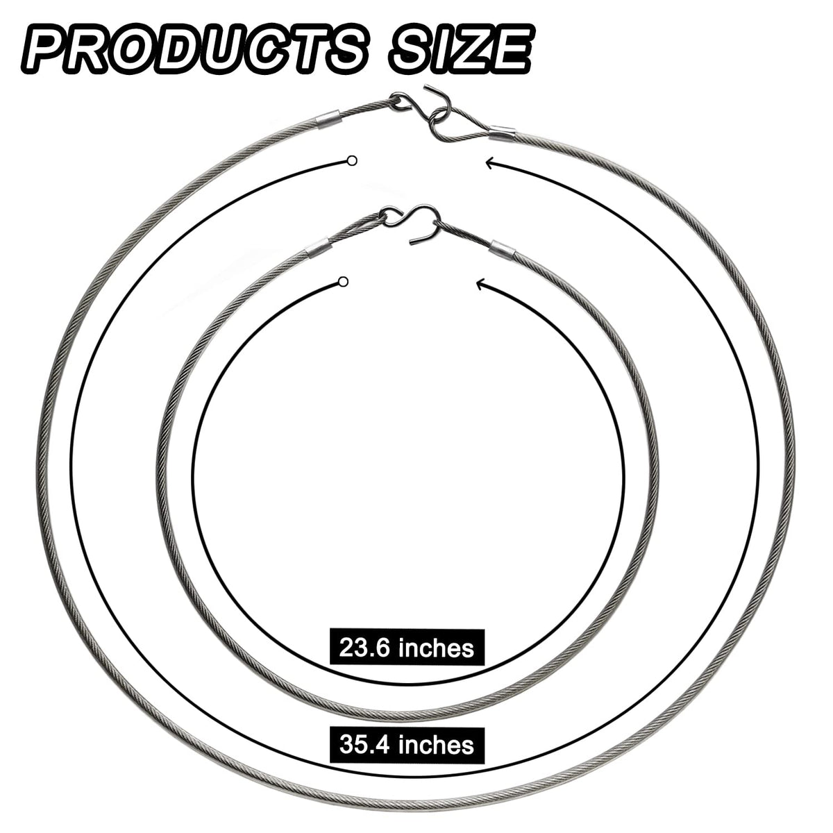 Anranmm stainless steel safety cable with PVC shell ready for 23.6-inch length.