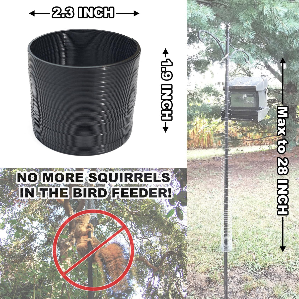 Anranmm Squirrel Deterrents for Bird Feeders Pole keeps seed safe from eager climbers