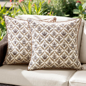ANRODUO floral outdoor pillow cover 18x18 with brown botanical pattern for sunlit patios