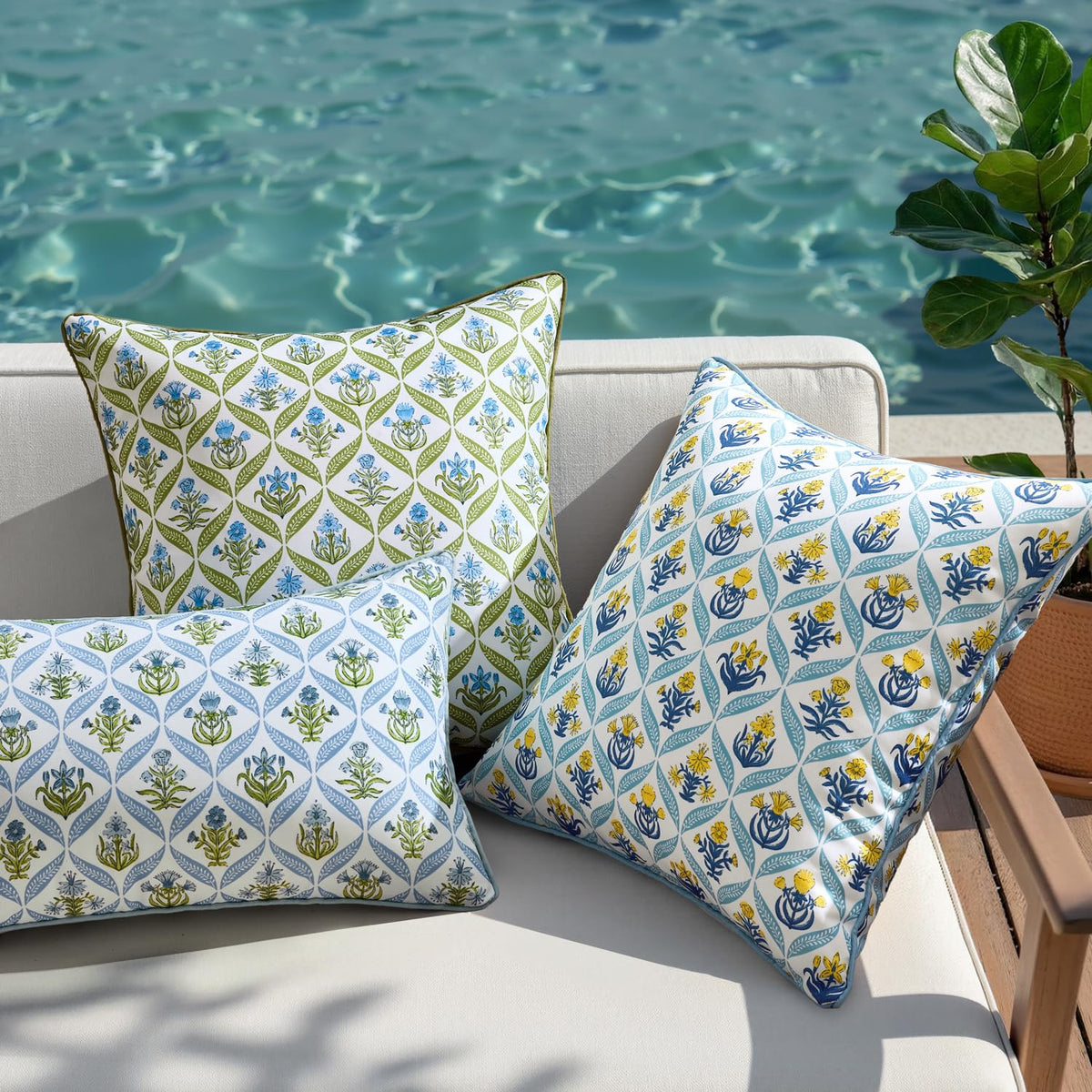 ANRODUO outdoor pillow cover resists fading for vibrant garden seating.