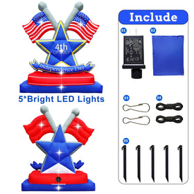 Anroog 4th of July yard decor inflatable 6ft creates bold patriotic scene.