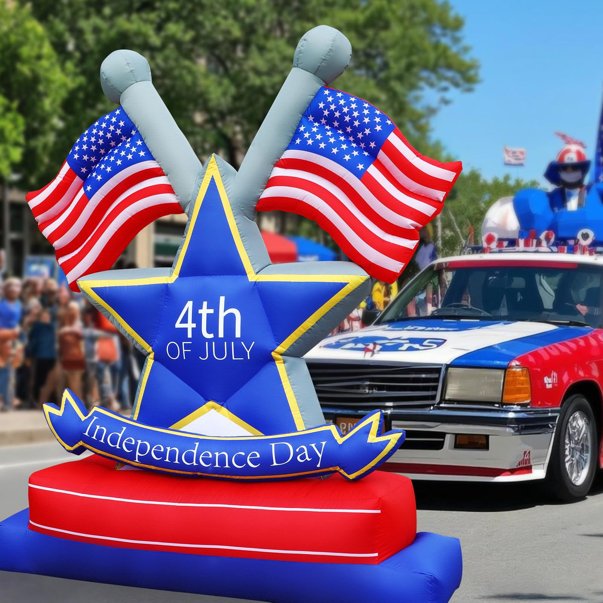 Anroog weatherproof patriotic inflatable fabric stays durable in outdoor weather.