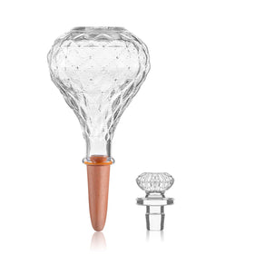 Ansberta 12oz glass watering globe with top fill lid for indoor plant hydration.