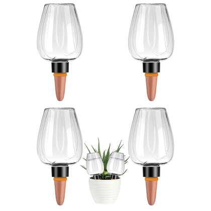 Ansberta clear watering globes with top-fill design for steady plant hydration while away